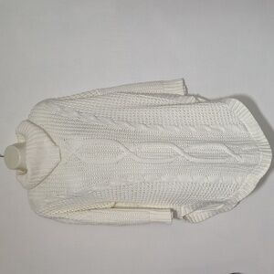 Express Knit Sweater Long Sleeve Tunic Cowl Neck Cream Womens Large